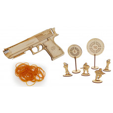 Pistolet na gumki recepturki - model Desert Eagle - Zestaw z tarczami